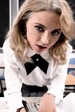 Petite schoolgirl with tattoos gets fucked after class