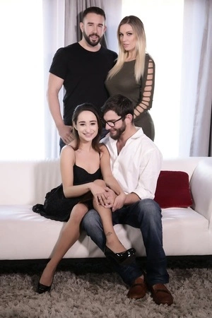 Isabella Nice and Kenzie Taylor getting fucked in the living room