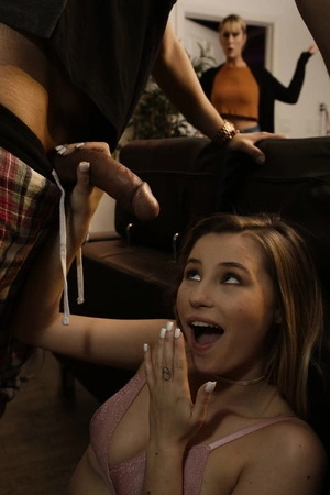 Carolina Sweets gives head and gets fucked with her panties on