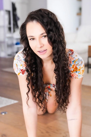 Wavy-haired gal Liz Jordan gets sodomized in POV