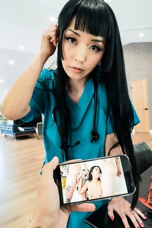 Gorgeous Japanese nurse Marica Hase gets pounded in bed