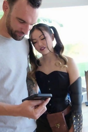 Lulu Chu blows and rides tattooed French dude in bed