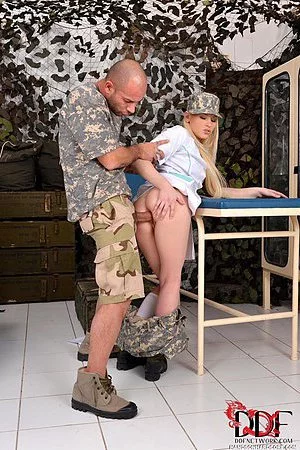 Hot army doc Lola Taylor gets naughty with her patient and gets some anal action