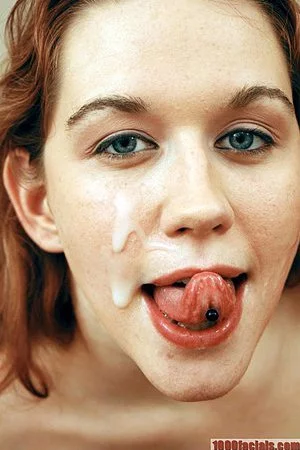 Redhead chick Smokie Flame with beautiful eyes receives facial after stunning POV oral job