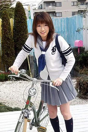 Naughty school girl Asian Towa Aino takes her uniform off as soon as she gets home