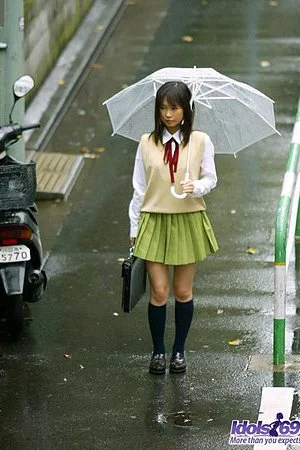 Sweet Fumiko Idols teases with uniform upskirt and starts slowly stripping off