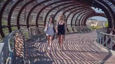 Naughty chicks Kelly Madison and Valentina Nappi in turns get fucked by one cock