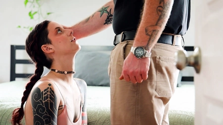 Tattooed brunette Cam Damage gets eaten out and shagged by bearded stallion