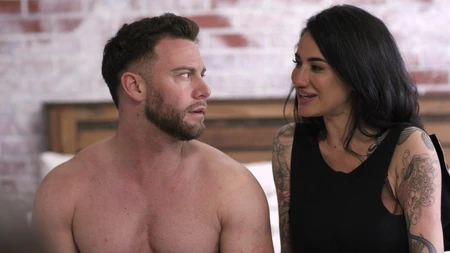 Arabelle Raphael takes cum on her big natural tits after a hot fuck