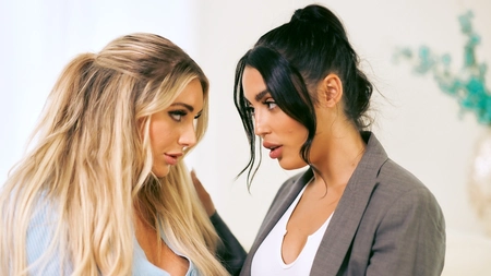 Vanessa Sky and Kayley Gunner bring each other to a powerful orgasm