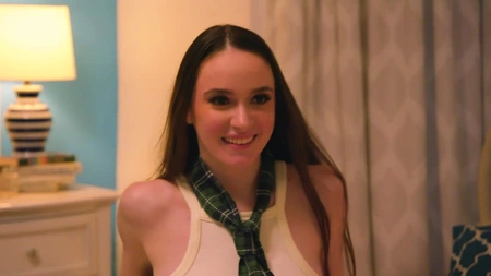 Young nympho Hazel Moore shows off her amazing cock handling skills