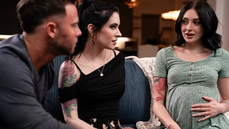 Anna De Ville and Charlotte Sins getting fucked in the living room