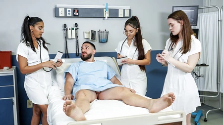 Peter Green fucks three young doctors in the hospital