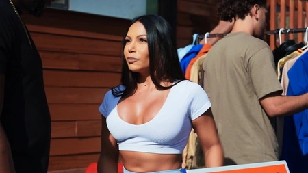 Tanned hussy Brandy Salazar gets pounded outdoors