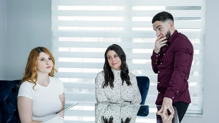 Bess Breast and Abby Somers take turns getting their wet holes drilled