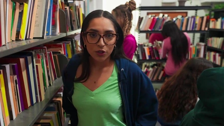 Dark-haired bookworm Madison Wilde screwed in the library