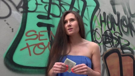 Long-haired bitch Lara Fox gets fucked in public