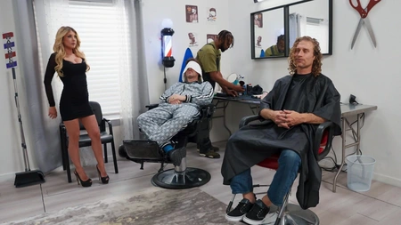 Glamorous beauty Kayla Kaden gets fucked in the barber shop